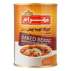 کنسرو لوبیا چیتی با قارچ 400 گرم مهرام